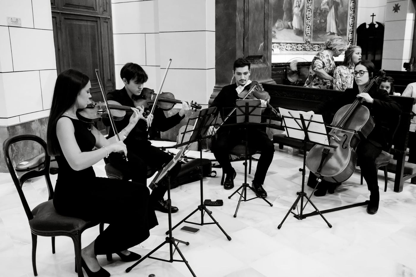 Cuarteto Assai actuando en una ceremonia